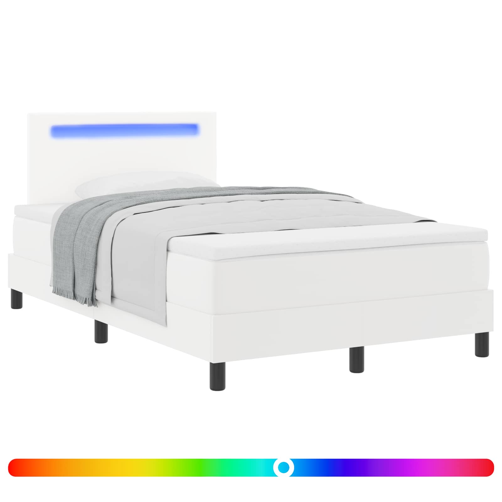 Letto a molle con materasso Bianco 120 x 200 cm Pelle sintetica | homemem39