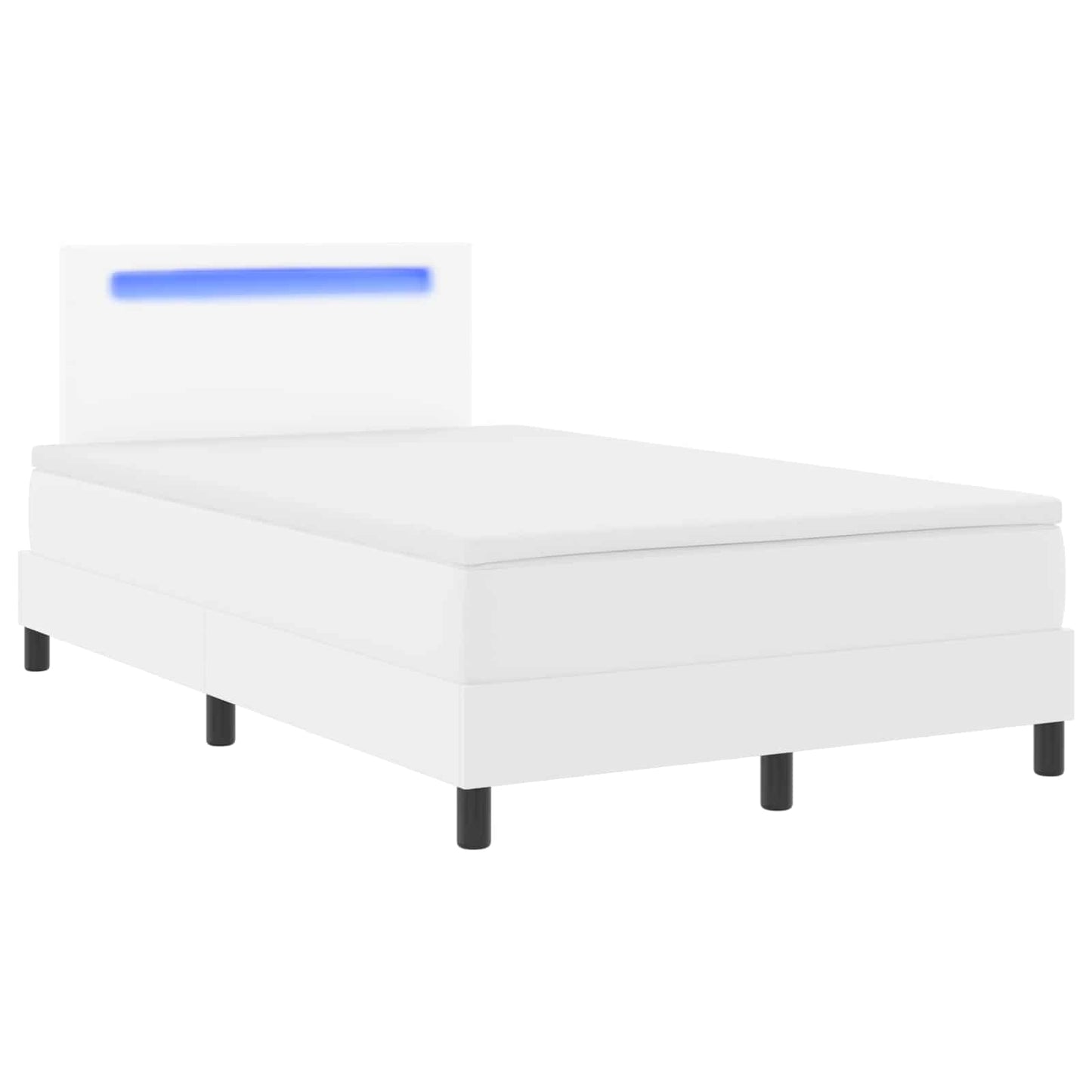 Letto a molle con materasso Bianco 120 x 200 cm Pelle sintetica | homemem39
