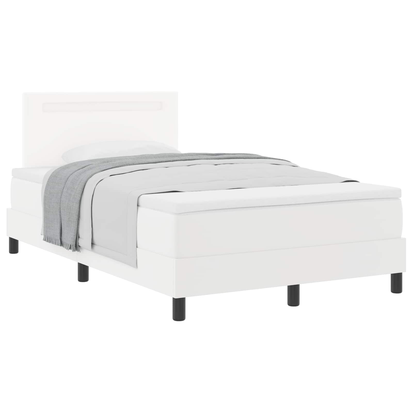 Letto a molle con materasso Bianco 120 x 200 cm Pelle sintetica | homemem39