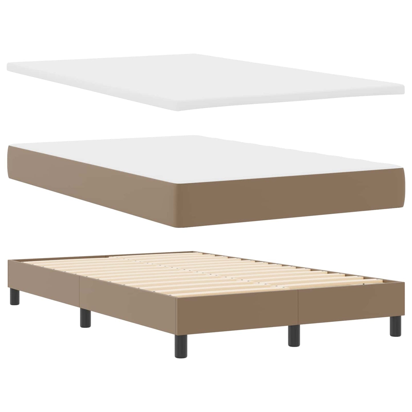 Letto a molle Cappuccino 120 x 200 cm Pelle sintetica | homemem39
