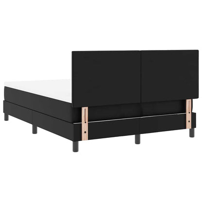 Letto a molle con materasso Nero 140 x 190 cm Pelle sintetica