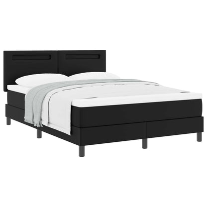Letto a molle con materasso Nero 140 x 190 cm Pelle sintetica | homemem39