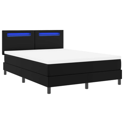 Letto a molle con materasso Nero 140 x 200 cm Pelle sintetica | homemem39