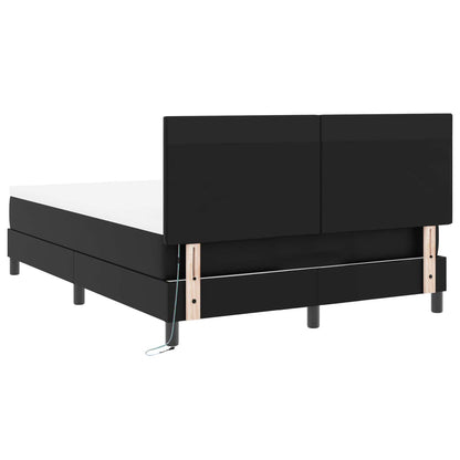 Letto a molle con materasso Nero 140 x 200 cm Pelle sintetica | homemem39