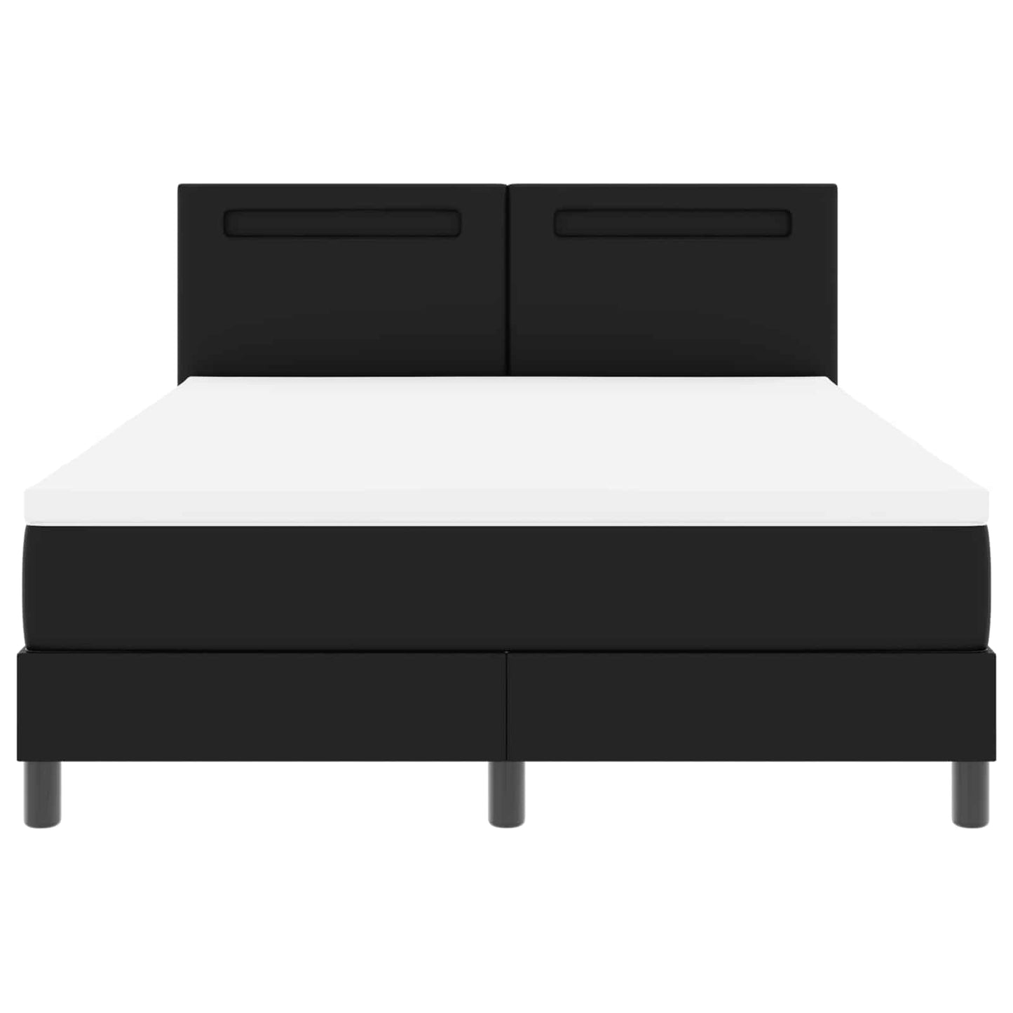 Letto a molle con materasso Nero 140 x 200 cm Pelle sintetica | homemem39