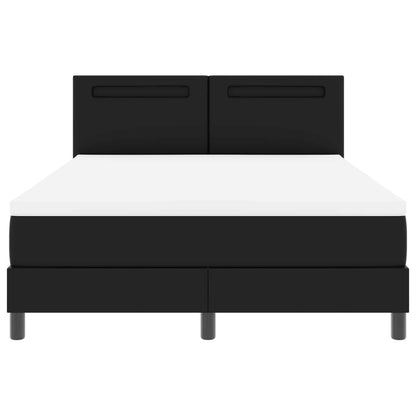 Letto a molle con materasso Nero 140 x 200 cm Pelle sintetica | homemem39