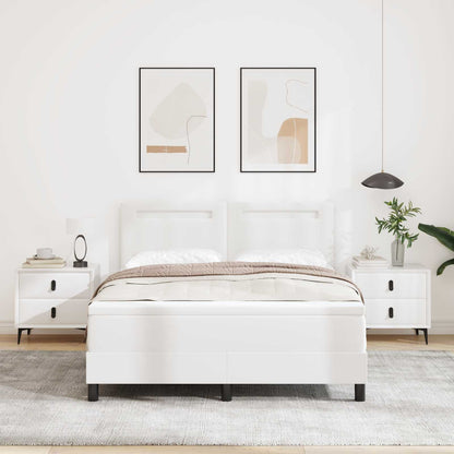 Letto a molle con materasso Bianco 160 x 200 cm Pelle sintetica | homemem39