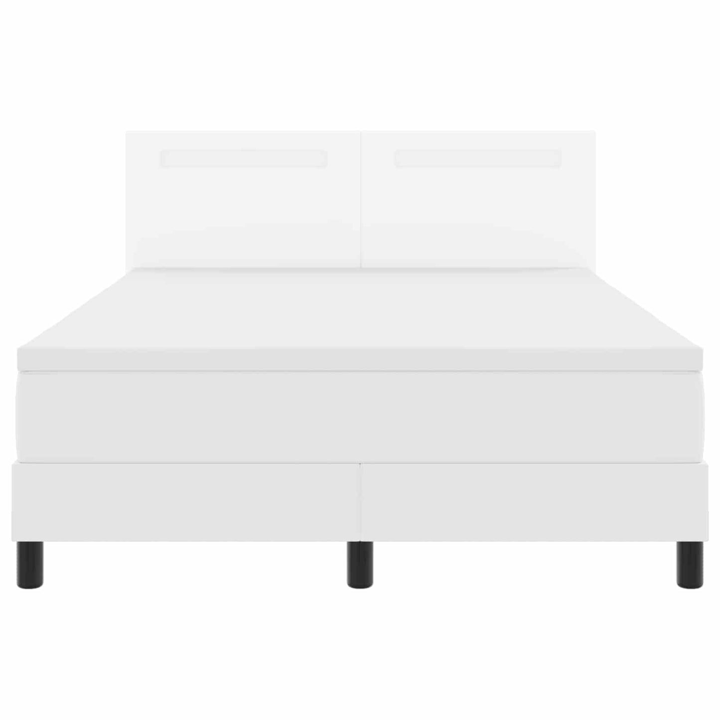 Letto a molle con materasso Bianco 160 x 200 cm Pelle sintetica | homemem39