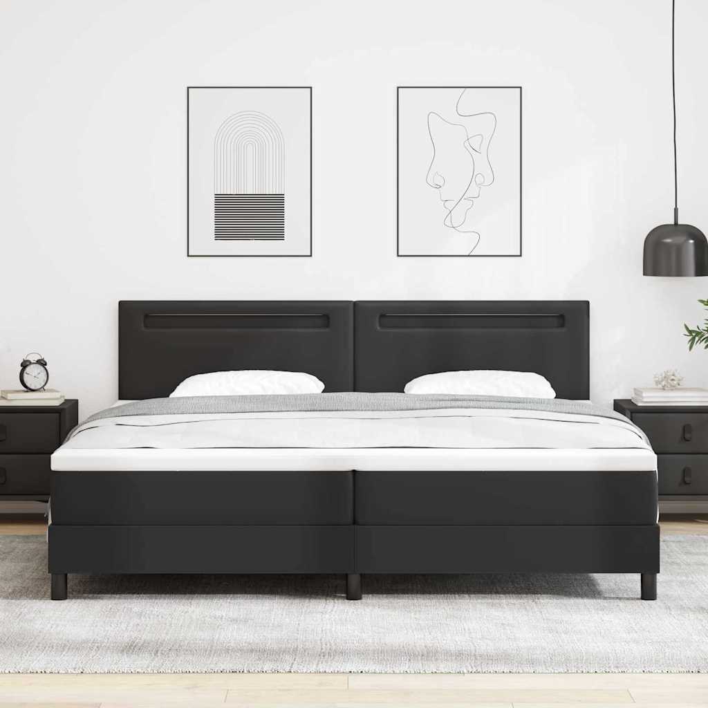 Struttura letto con materasso Nero 200 x 200 cm Pelle sintetica