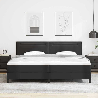 Struttura letto con materasso Nero 200 x 200 cm Pelle sintetica