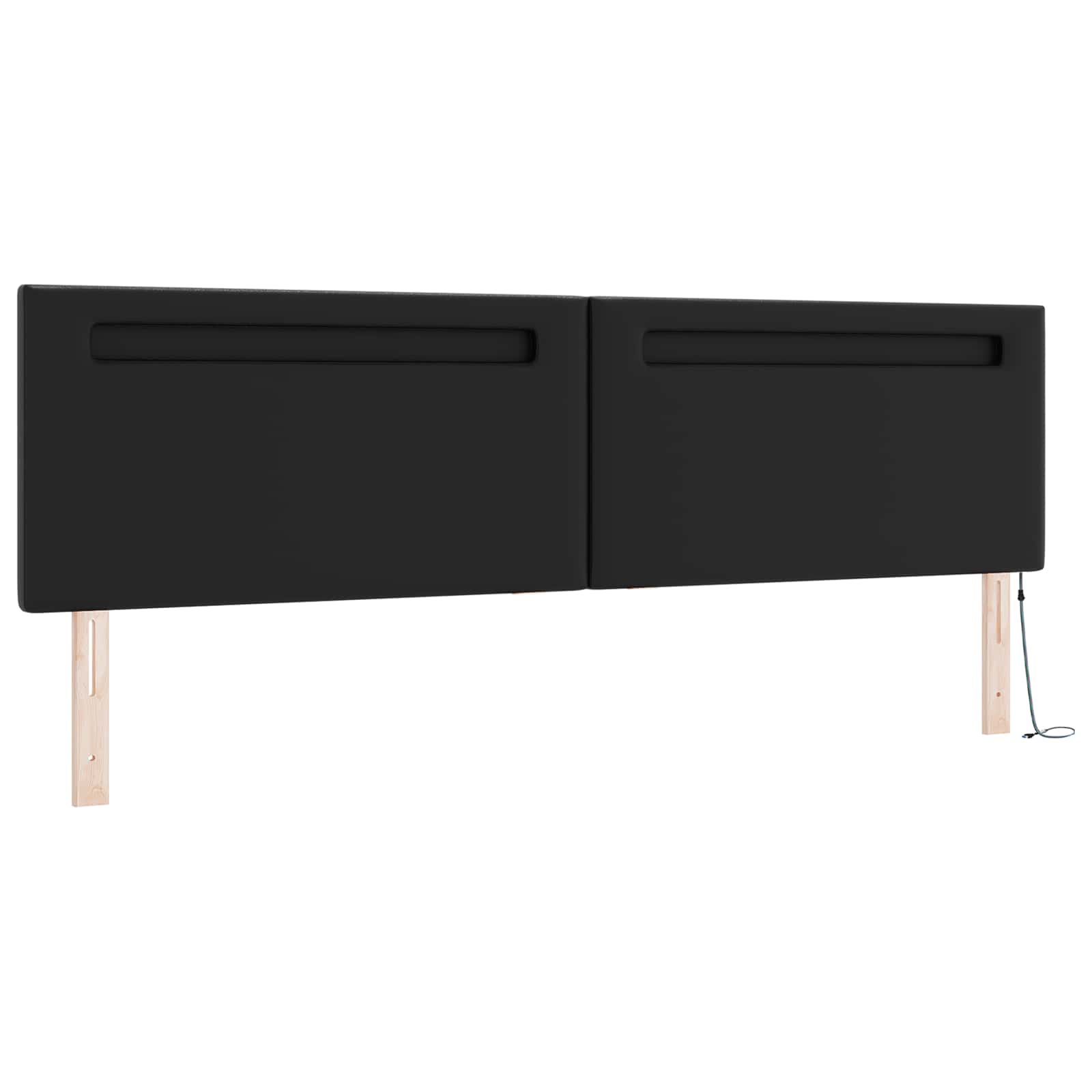 Letto a molle con materasso Nero 200 x 200 cm Pelle sintetica | homemem39