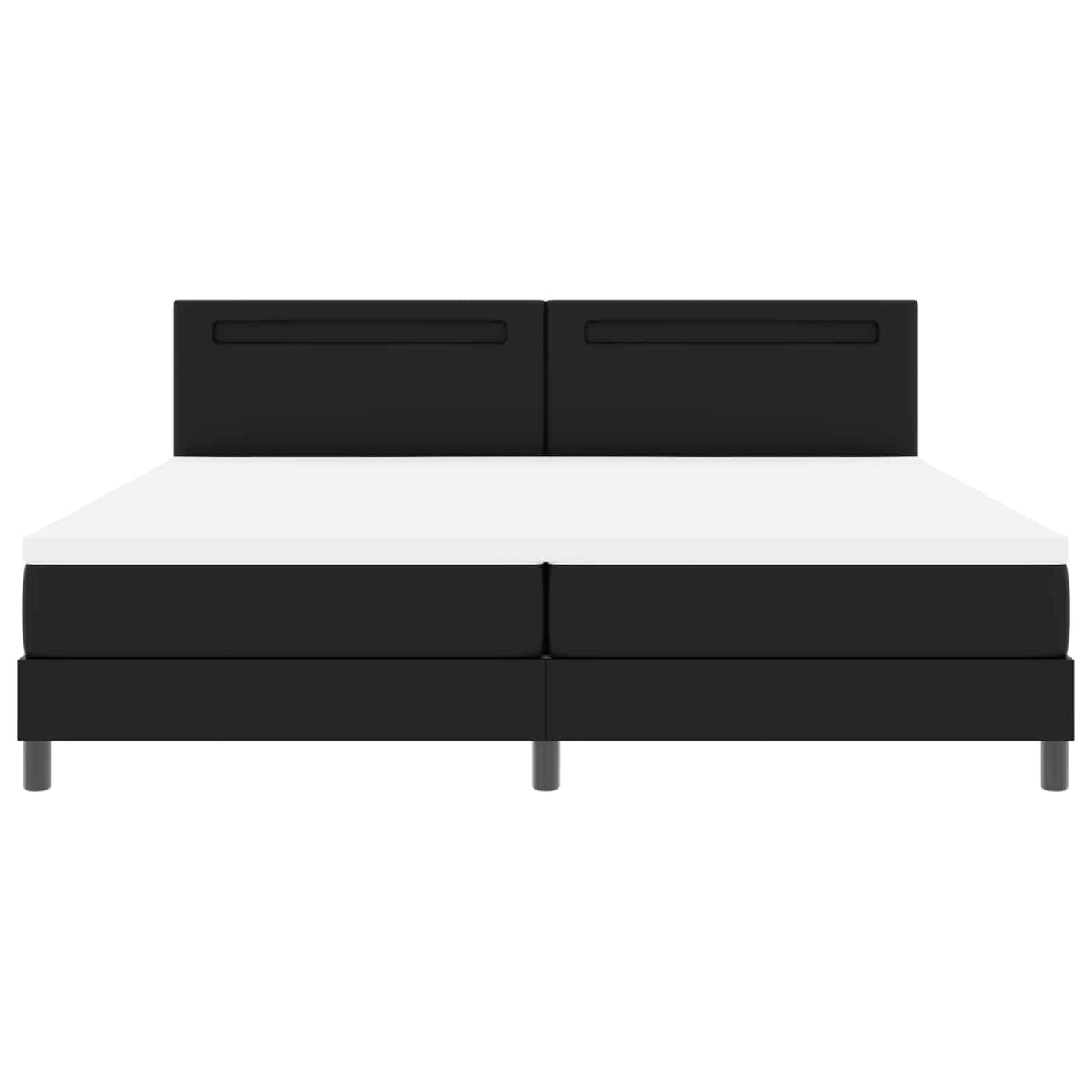 Letto a molle con materasso Nero 200 x 200 cm Pelle sintetica | homemem39