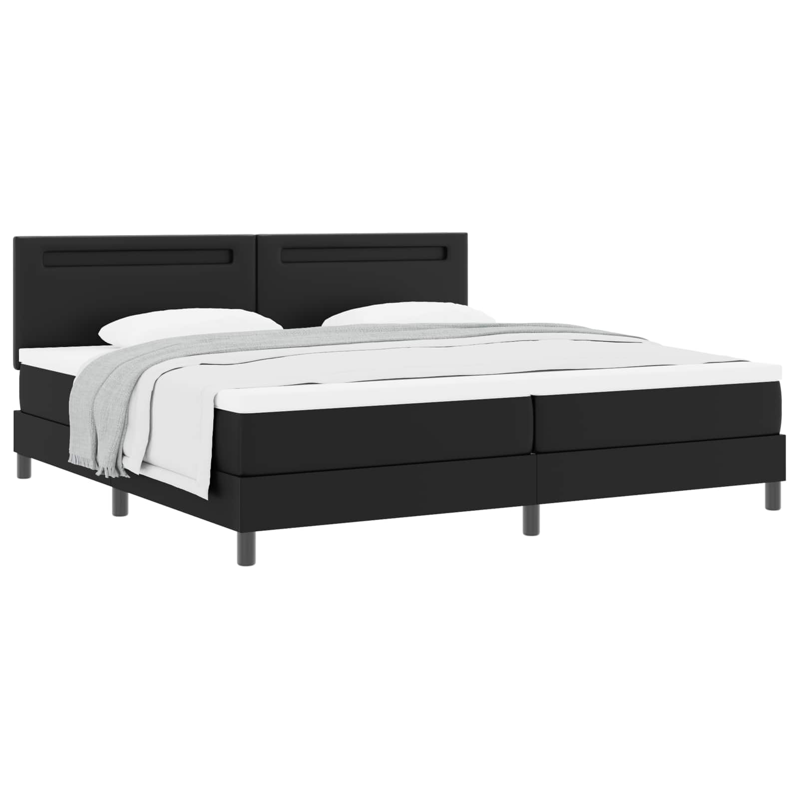 Letto a molle con materasso Nero 200 x 200 cm Pelle sintetica | homemem39