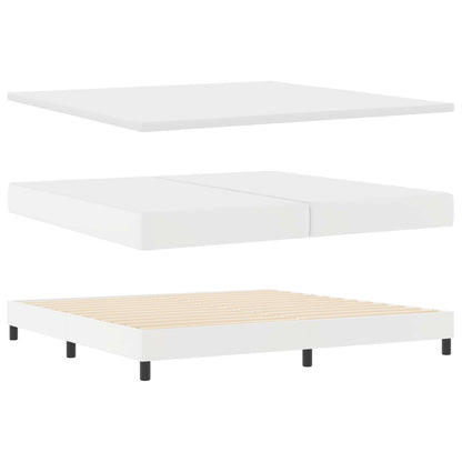 Letto a molle con materasso Bianco 200 x 200 cm Pelle sintetica | homemem39