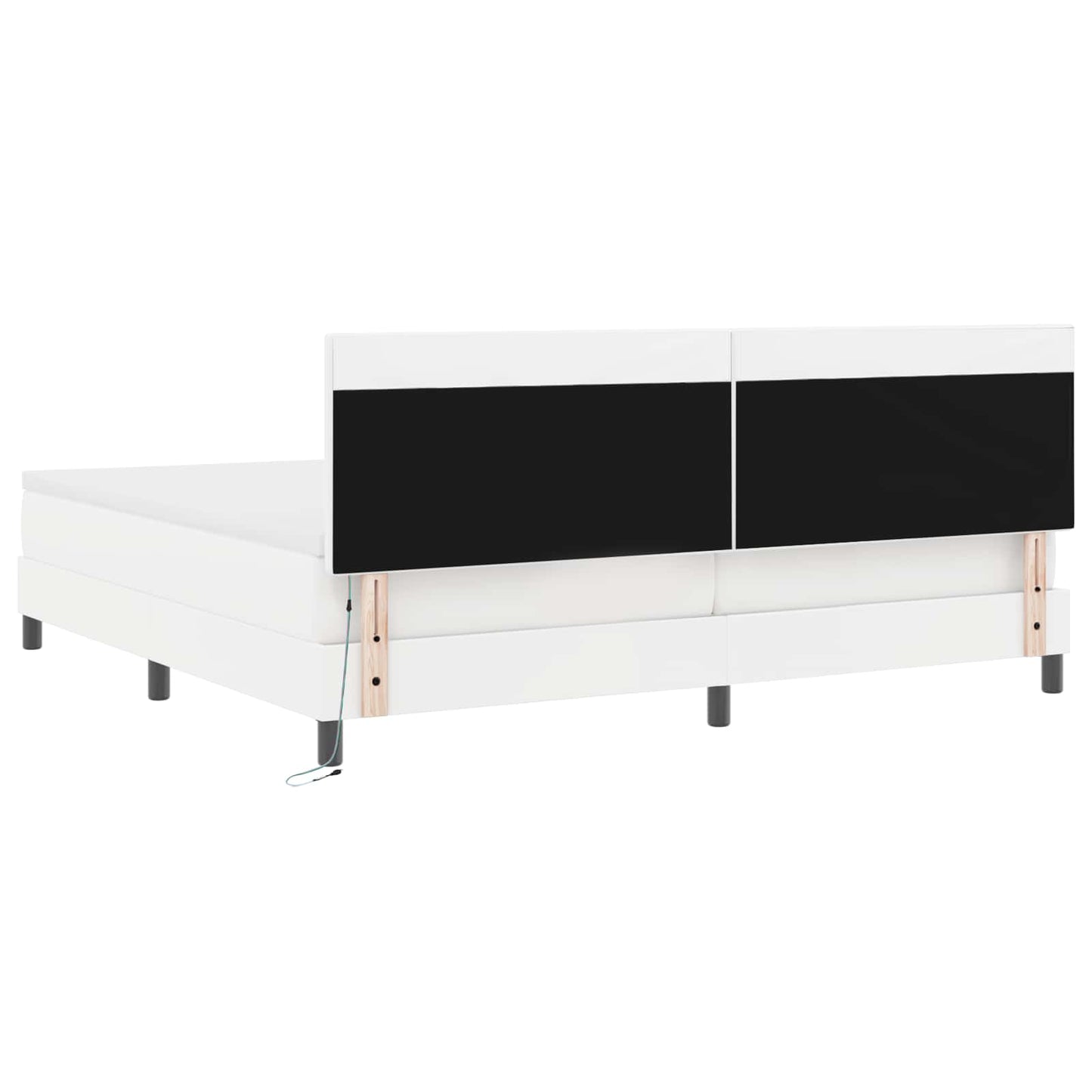 Letto a molle con materasso Bianco 200 x 200 cm Pelle sintetica | homemem39