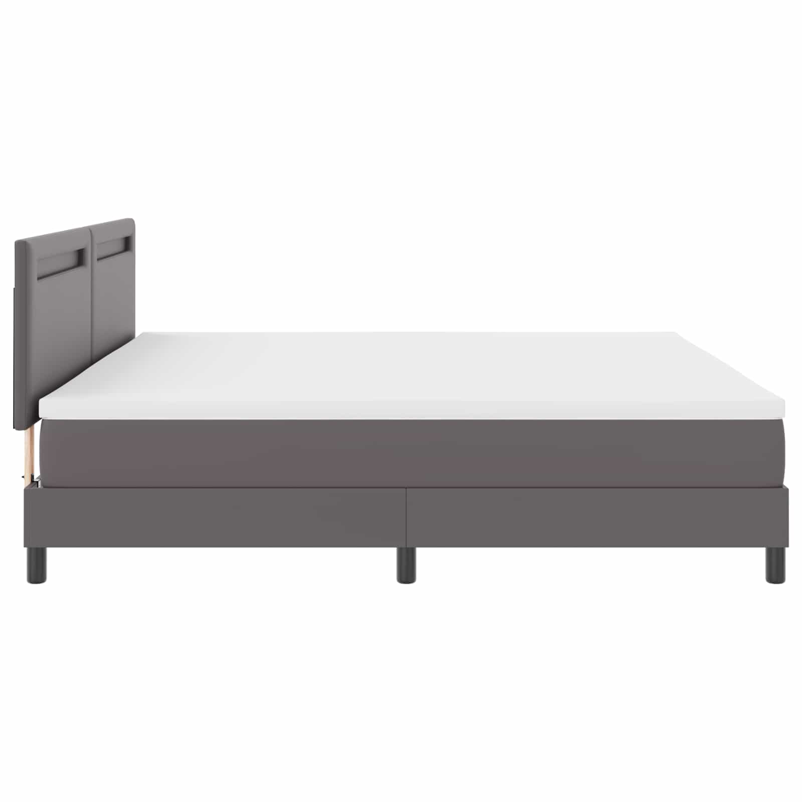Letto a molle con materasso Grigio 200 x 200 cm Pelle sintetica | homemem39