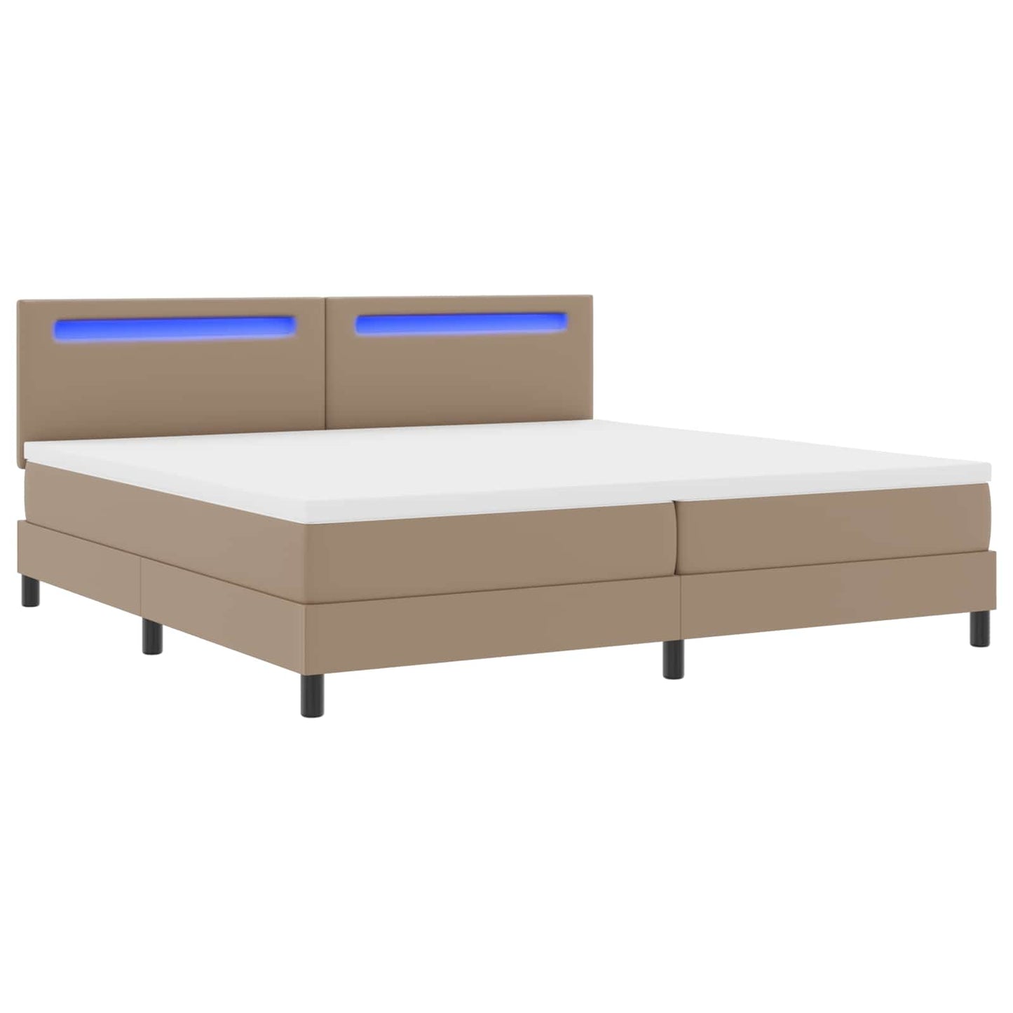Letto a molle con led Cappuccino 200 x 200 cm Pelle sintetica | homemem39