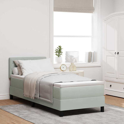 Letto a molle con materasso Grigio chiaro 80 x 200 cm Velluto | homemem39