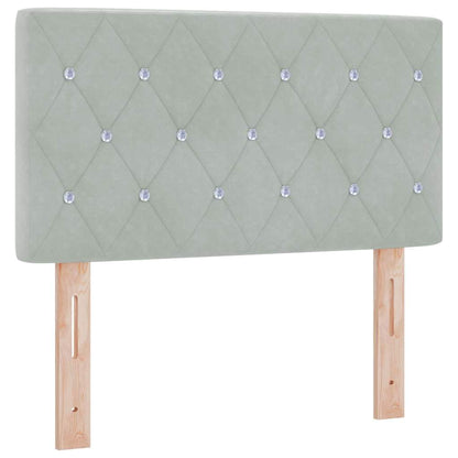 Letto a molle con materasso Grigio chiaro 80 x 200 cm Velluto | homemem39