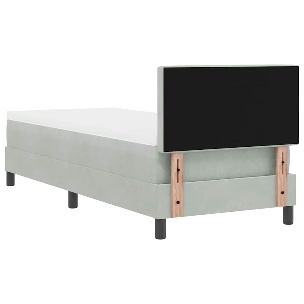 Letto a molle con materasso Grigio chiaro 80 x 200 cm Velluto | homemem39