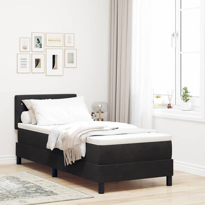 Letto a molle con materasso Nero 80 x 200 cm Velluto | homemem39