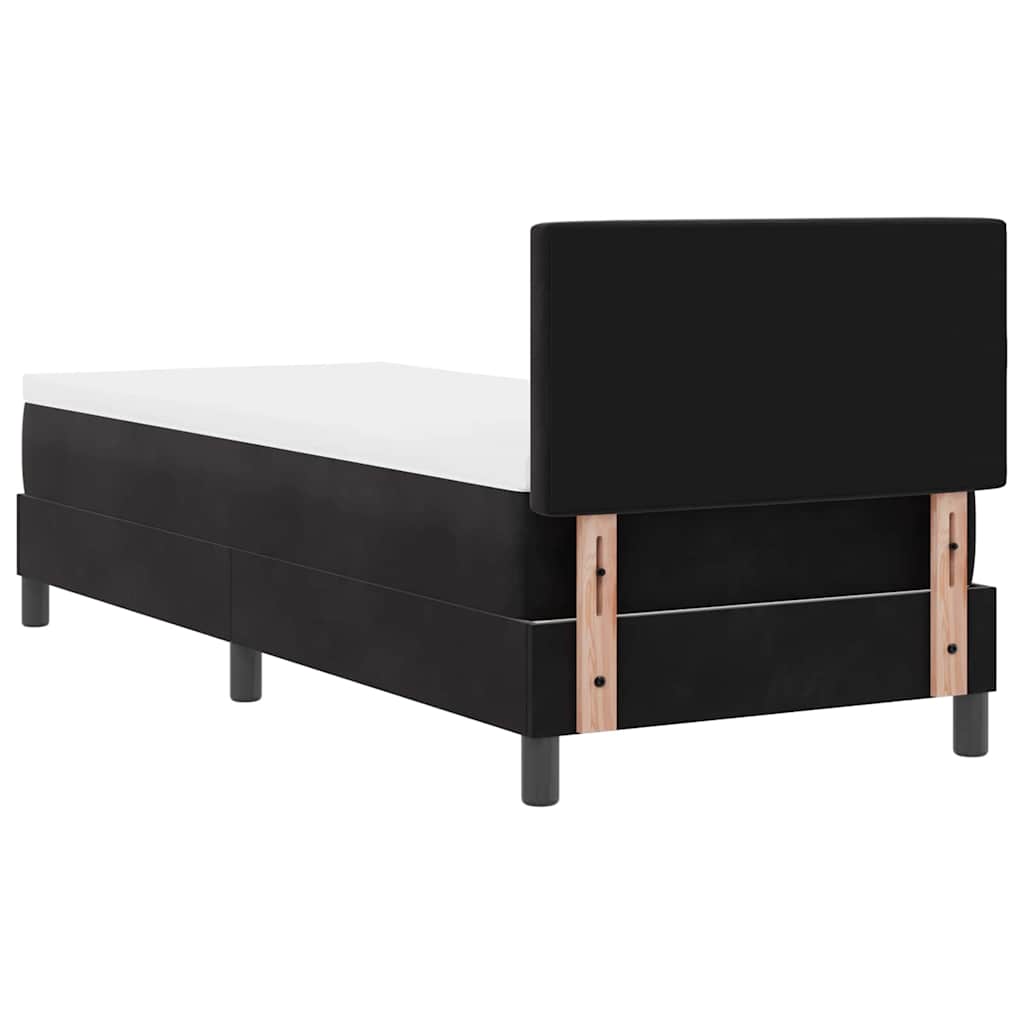 Letto a molle con materasso Nero 80 x 200 cm Velluto | homemem39