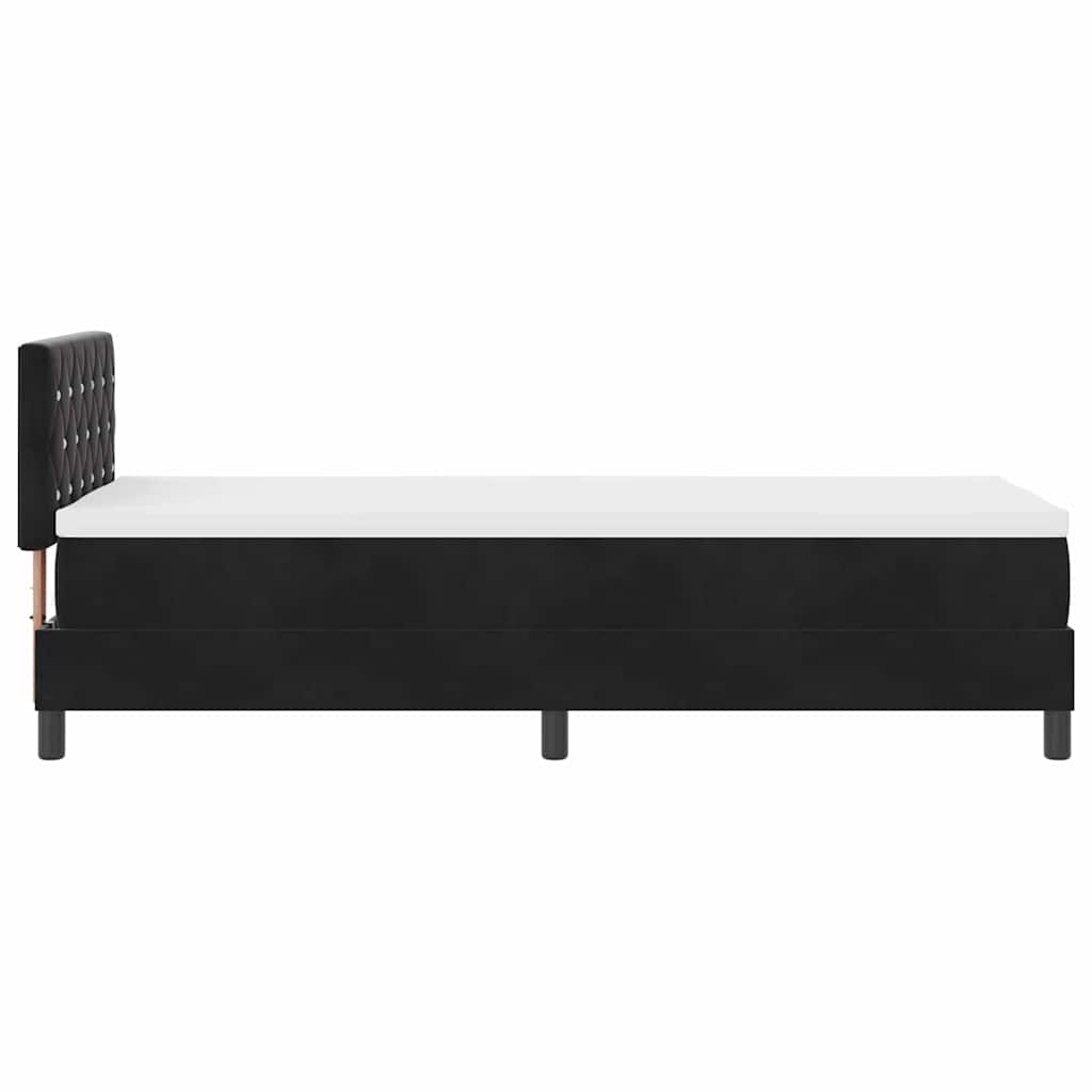 Letto a molle con materasso Nero 80 x 200 cm Velluto | homemem39
