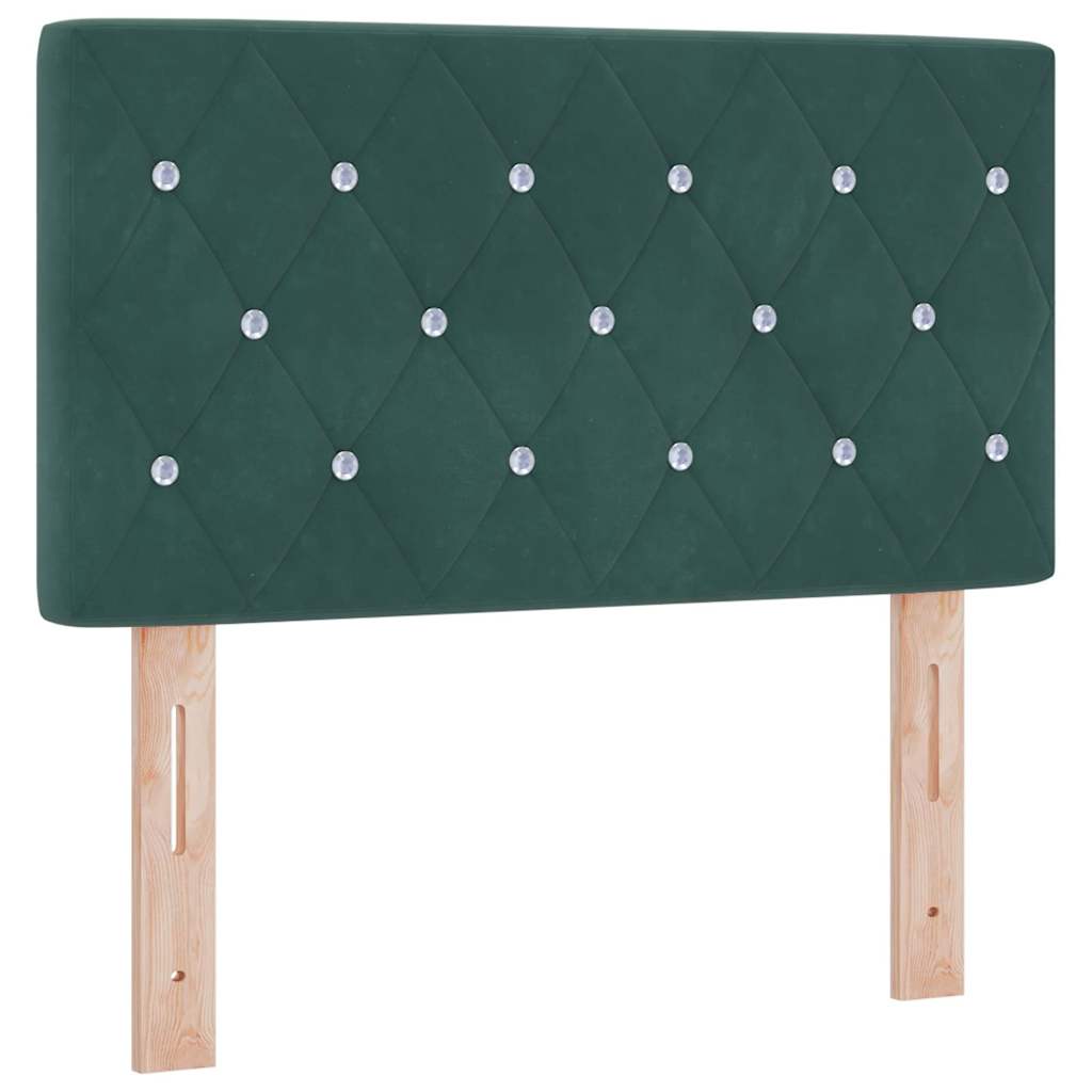 Letto a molle con materasso Verde Scuro 80 x 200 cm Velluto | homemem39