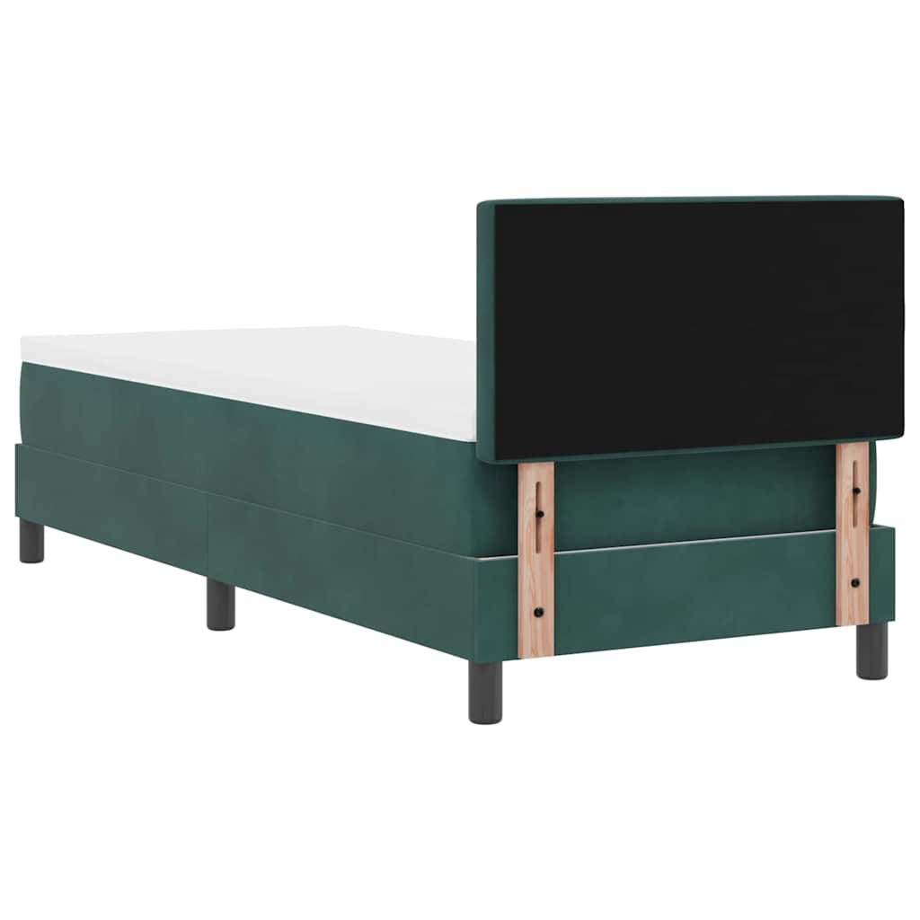 Letto a molle con materasso Verde Scuro 80 x 200 cm Velluto | homemem39