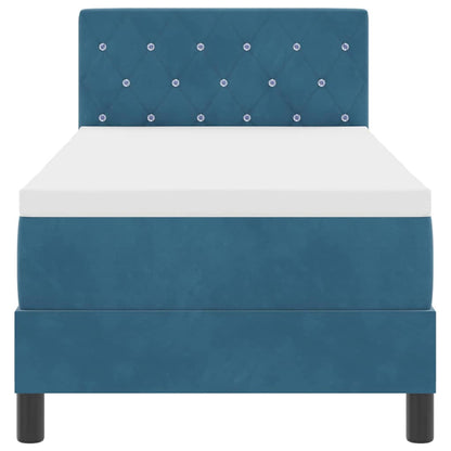 Letto a molle con materasso Blu Scuro 80 x 200 cm Velluto | homemem39