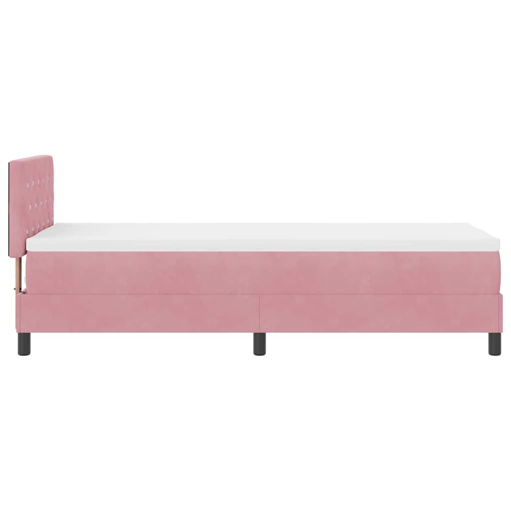 Letto a molle con materasso Rosa 80 x 200 cm Velluto | homemem39