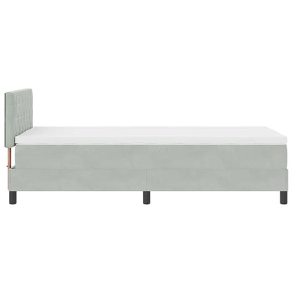 Letto a molle con materasso Grigio chiaro 90 x 190 cm Velluto | homemem39