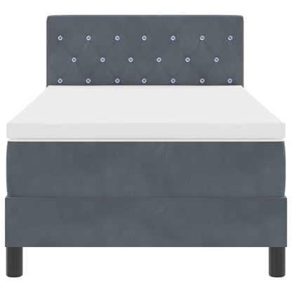 Letto a molle con materasso Grigio scuro 90 x 190 cm Velluto | homemem39