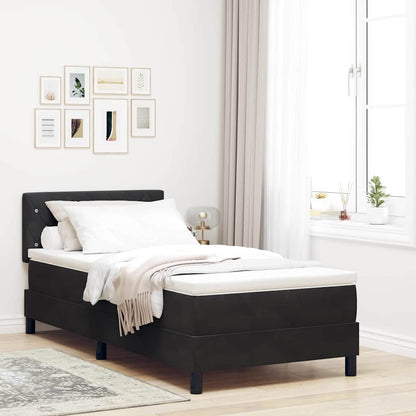 Letto a molle con materasso Nero 90 x 190 cm Velluto | homemem39