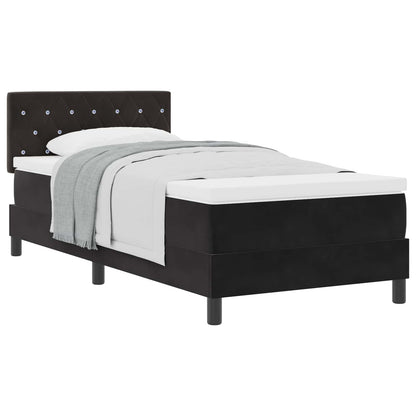 Letto a molle con materasso Nero 90 x 190 cm Velluto | homemem39