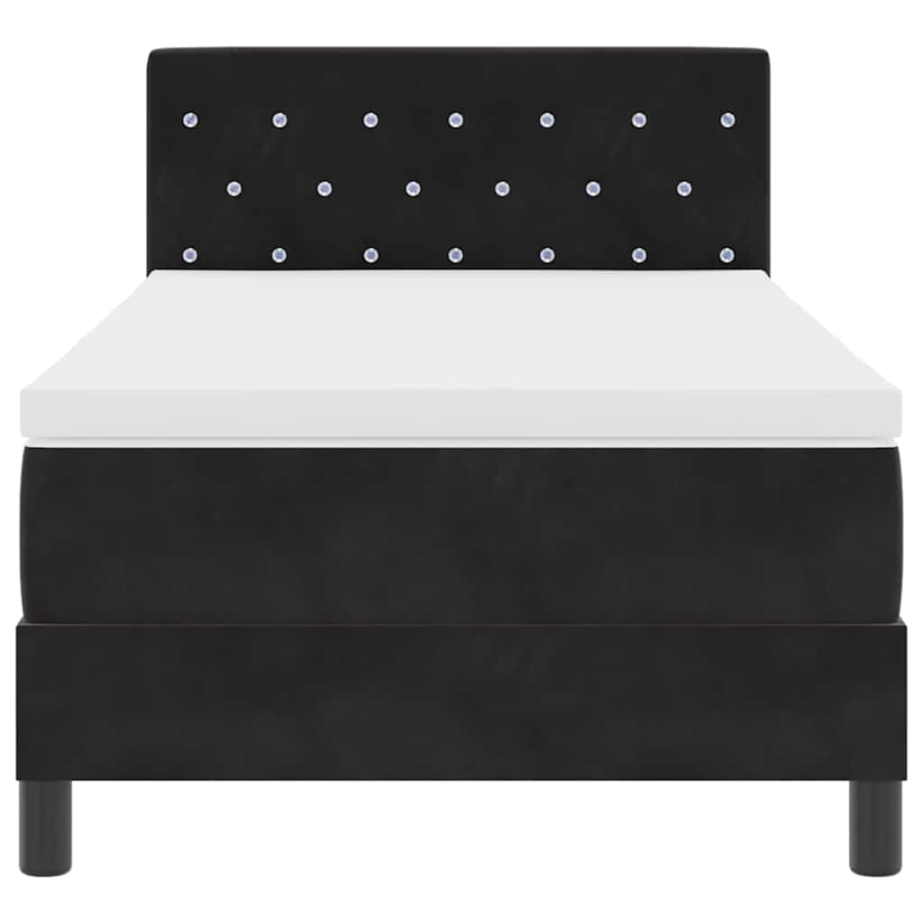 Letto a molle con materasso Nero 90 x 190 cm Velluto | homemem39