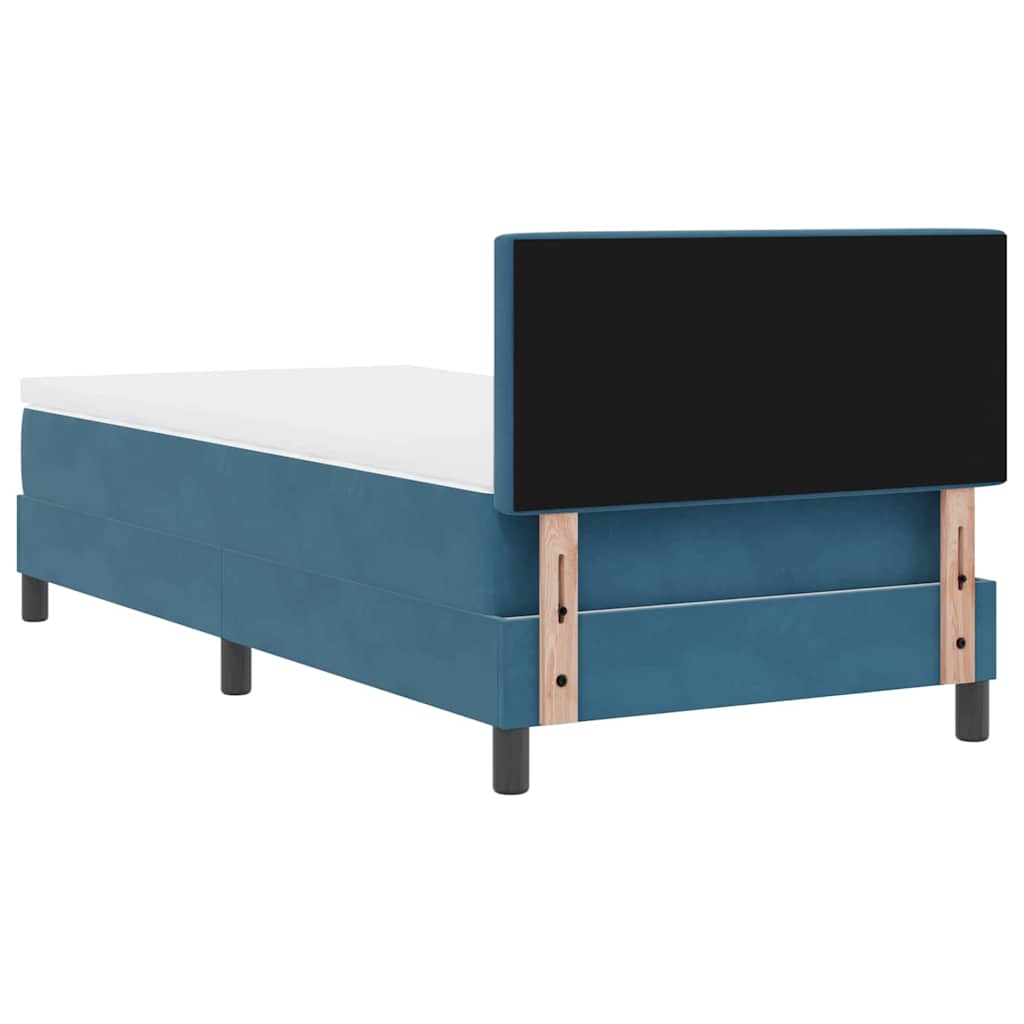 Letto a molle con materasso Blu Scuro 90 x 190 cm Velluto | homemem39