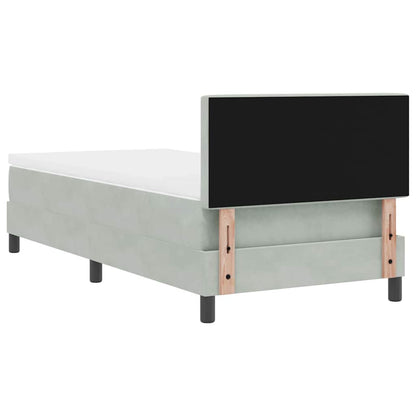 Letto a molle con materasso Grigio chiaro 90 x 200 cm Velluto | homemem39