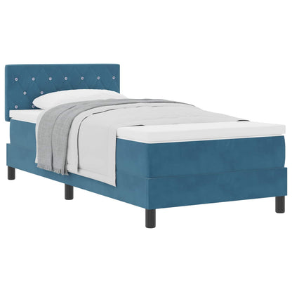 Letto a molle con materasso Blu Scuro 100 x 200 cm Velluto | homemem39