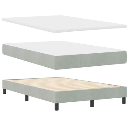 Letto a molle con materasso Grigio chiaro 120 x 190 cm Velluto | homemem39