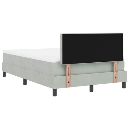 Letto a molle con materasso Grigio chiaro 120 x 190 cm Velluto | homemem39