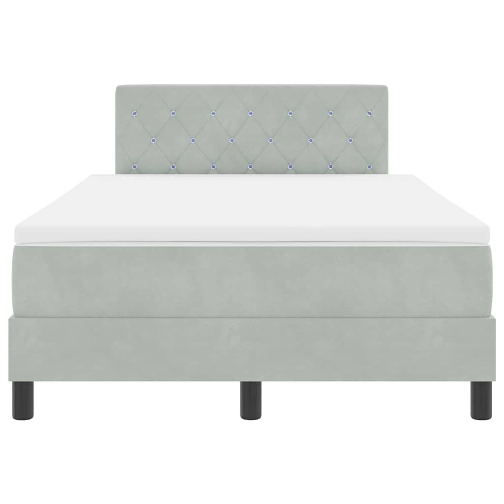 Letto a molle con materasso Grigio chiaro 120 x 190 cm Velluto | homemem39