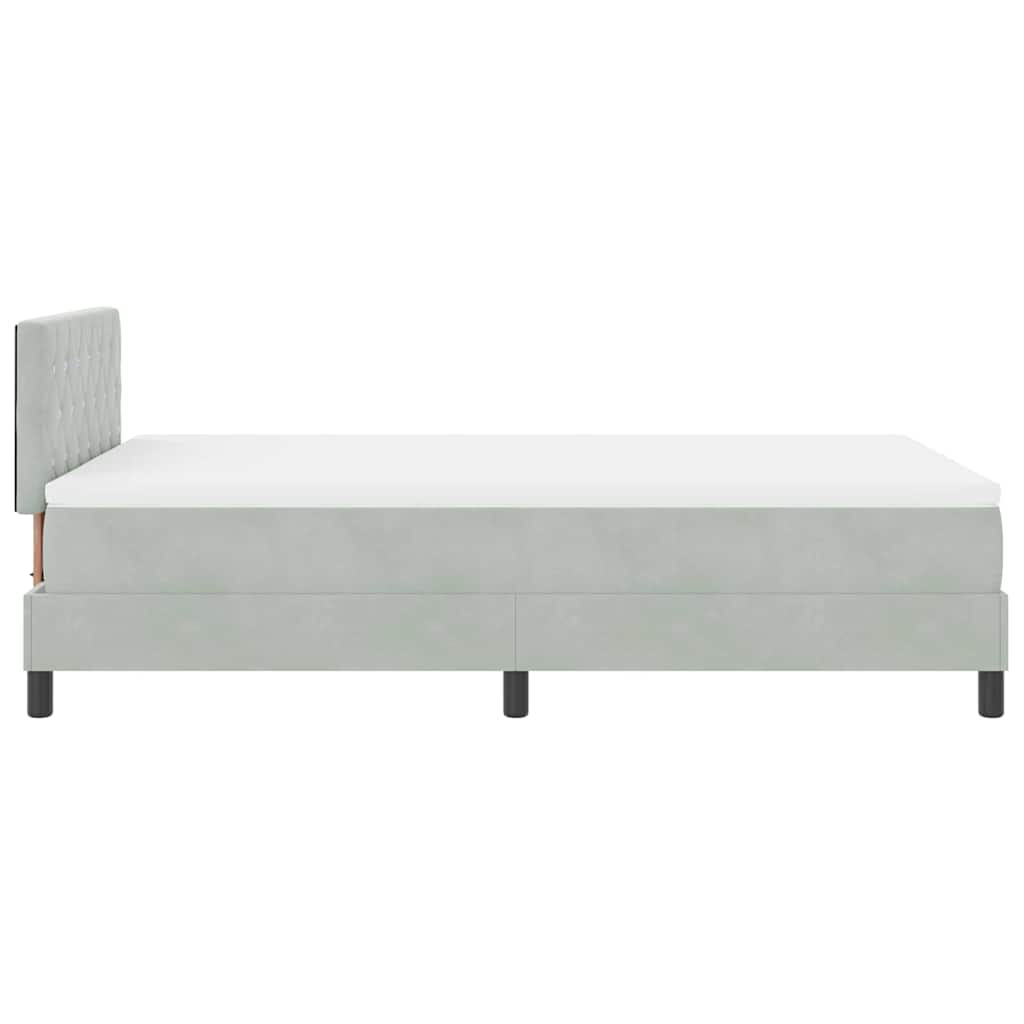 Letto a molle con materasso Grigio chiaro 120 x 190 cm Velluto | homemem39