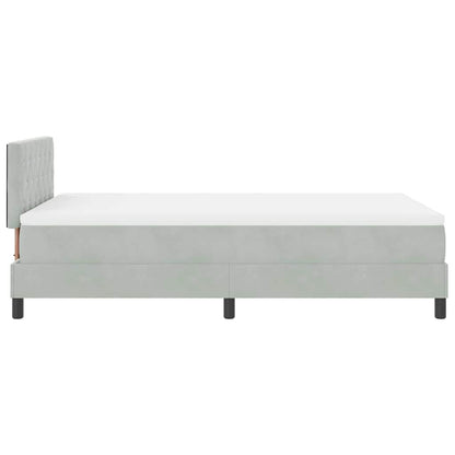 Letto a molle con materasso Grigio chiaro 120 x 190 cm Velluto | homemem39