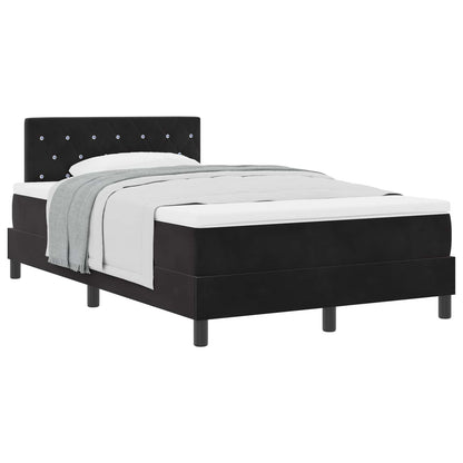 Letto a molle con materasso Nero 120 x 190 cm Velluto | homemem39
