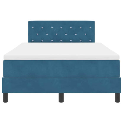 Letto a molle con materasso Blu Scuro 120 x 190 cm Velluto | homemem39
