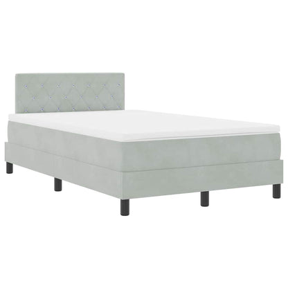 Letto a molle con materasso Grigio chiaro 120 x 200 cm Velluto | homemem39