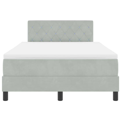 Letto a molle con materasso Grigio chiaro 120 x 200 cm Velluto | homemem39