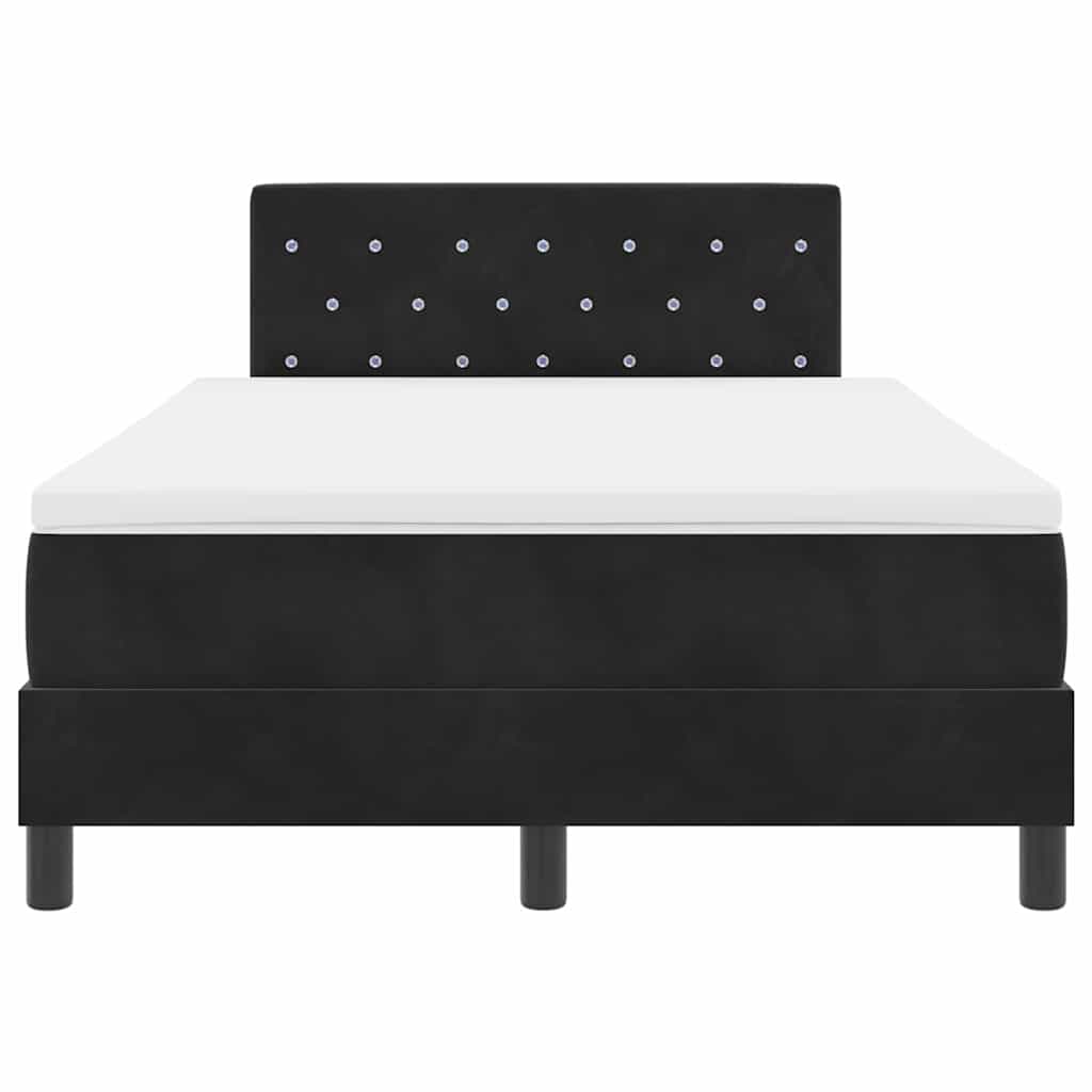 Letto a molle con materasso Nero 120 x 200 cm Velluto | homemem39