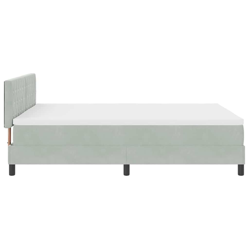 Letto a molle con materasso Grigio chiaro 140 x 200 cm Velluto | homemem39